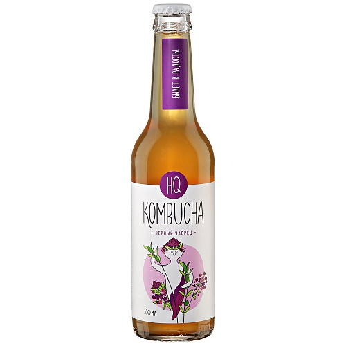 Напиток HQ Kombucha Черный с чабрецом 0,33л*12 стекло