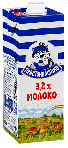 Молоко Простоквашино 3,2% 1л*12