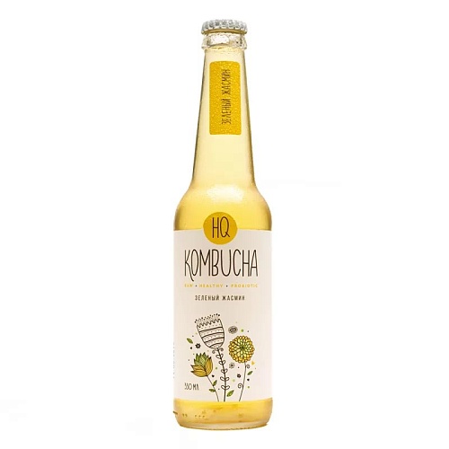 Напиток HQ Kombucha Зеленый жасмин 0,33л*12 стекло